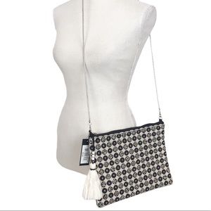 La Sera by franchi Crossbody/Clutch Blk Wht NWT